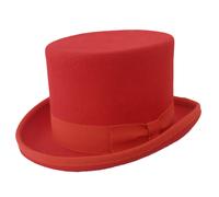 Cappello a cilindro in feltro di lana rosso