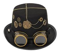 Cappello a cilindro in feltro di lana Steampunk cappello a tesa larga donna uomo Halloween cosplay party cappelli costume accessori abbigliamento vintage costumi cosplay per donne uomini costumi di