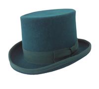 Cappello a cilindro in feltro di lana verde