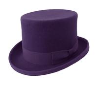 Cappello a cilindro in feltro di lana viola