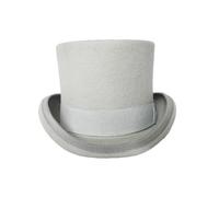 Cappello a cilindro in feltro di poliestere for uomo donna cappello alto a cilindro cappello a cilindro vestito da festa cappello Fedora mago teatro Per Cena All'aperto Abbigliamento Casual(Light Grey