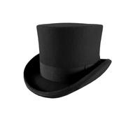 Cappello a cilindro in feltro di poliestere for uomo donna cappello alto a cilindro cappello a cilindro vestito da festa cappello Fedora mago teatro Per Cena All'aperto Abbigliamento Casual(Black,S)