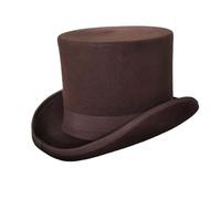 Cappello a cilindro in feltro di poliestere for uomo donna cappello alto a cilindro cappello a cilindro vestito da festa cappello Fedora mago teatro Per Cena All'aperto Abbigliamento Casual(Coffee,S)
