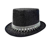 Cappello A Cilindro Per Donne - Accessorio Per La Testa Cosplay Unisex Con Pietre Di Strass,Cappelli Per Costumi E Travestimenti | Per Spettacoli Di Magia Feste Carnevale Balli In Maschera E Performan