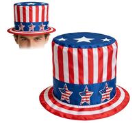 Cappello a cilindro per il giorno dell'indipendenza 4 luglio, cappello da pescatore patriottico con dettaglio bandiera americana, copricapo per il giorno dell'indipendenza, per festival, carnevale