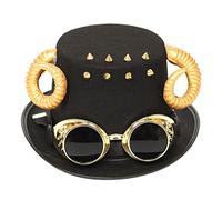 Cappello a cilindro unisex, stile steampunk, gotico, a tesa larga, con corno, cosplay, feste, concerto, tour, costume steampunk, per donne e uomini