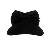 Cappello a cilindro vuoto a tesa larga elastico pieghettato colore solido per adulti adolescenti cappelli da esterno delicati sulla pelle donna protezione UV coda di cavallo protezione UV tesa larga