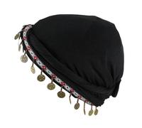 Cappello a coda di torsione alla moda per adulti traspirante treccia con bordo a moneta Turbante traspirante campeggio all'aperto escursionismo cappello teschio moda, Nero , Taglia unica
