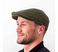 Cappello a coppola irlandese in tweed dall'Irlanda Donegal Tweed Mid Green...