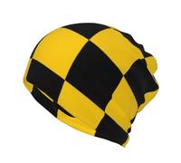 Cappello a Cuffia, Berretto Lavorato a Maglia con ghetta per Il Collo, Maschera per Il Viso, Sciarpa, Cappello da Corsa, Plaid Giallo Nero