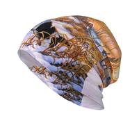 Cappello a cuffia caldo e morbido con stampa di un cane che cattura un fagiano, copricapo contro il cancro, berretto da corsa morbido e leggero, berretto chemioterapico per uomo e donna, multicolore
