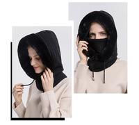 Cappello a Cuffia Da Donna Sciarpa Maschera Set Paraorecchie Invernali Cappuccio