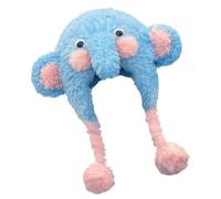 Cappello a forma di elefante in peluche per proteggere dal freddo inverno in pile peloso paraorecchie cappello per feste cosplay copricapo a tema cartone animato