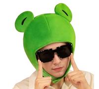 Cappello a Forma Di Rana | Circonferenza Della Testa 50-60 Cm | Rana Verde Con Orecchie | Comodo Cappello a Forma Di Rospo in Peluche | Tieniti Al Caldo in Inverno | per Natale, Halloween, Famiglia