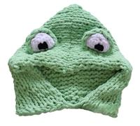 Cappello a Forma di Rana Lavorato all'Uncinetto, Berretto con Cappuccio E Mascherina Calda, Berretto Invernale con Paraorecchie per Autunno E Inverno