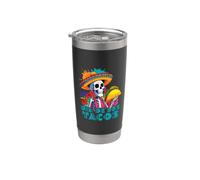 Cappello a forma di scheletro Dia De Los Tacos Dia De Los Muertos Bicchiere termico in acciaio inox doppia parete
