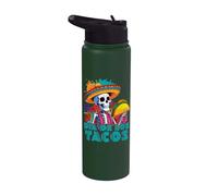 Cappello a forma di scheletro Dia De Los Tacos Dia De Los Muertos Stainless Steel Insulated Water Bottle