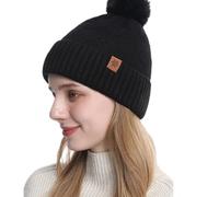 Cappello a Maglia,Berretto Invernale Unisex,Cappello Invernale Uomo Donna,Cappello a Maglia Moda,Berretto Moderno Morbido ed Elastico in Traspirante,può Essere Allungato,Antivento,Unisex(Nero)