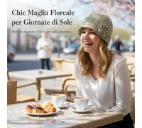 Cappello a Maglia Floreale Estivo Traspirante Senza Tesa, per l'estate