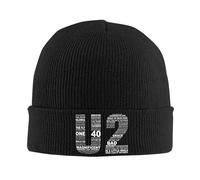 Cappello a Maglia Modello U2 Cappello da Moda per Uomini Donne Adulti Cappellini Caldi da Cappuccio da Viaggio Invernale per Sci Soft Skull Skull Nero