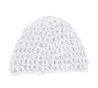 Cappello a maglia scavata a forma di teschio, fatto a mano, all'uncinetto, per donne e adolescenti, copertura per la testa, per copricapo traspirante all'uncinetto, bianco, Taglia unica