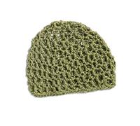 Cappello a maglia scavata a forma di teschio, fatto a mano all'uncinetto, senza tesa per donne e adolescenti, copertura per capelli a rete per copricapo all'uncinetto senza tesa, Verde, Taglia unica