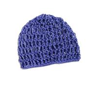 Cappello a maglia scavata a forma di teschio, fatto a mano all'uncinetto, senza tesa per donne e adolescenti, copertura per capelli a rete per copricapo all'uncinetto senza tesa, Blu reale, Taglia