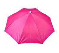 Cappello a ombrello per adulti, cappello con ombrello, testa, testa, sole, cappello impermeabile pieghevole a mani libere, cappelli di protezione UV, Rosso rosato, Umbrella arc: about 80cm/31.50in