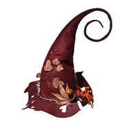 Cappello a punta in feltro mago con decorazione floreale Creativo Steeple Strega Party Copricapo Cosplay Halloween Costo Viola Cosplay Atelier Figura Fascia per le donne per bambini Nero Moda Moderna