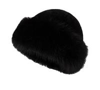 Cappello a punta New Mongolian Hat Autumn and Winter Thick Plush Imitation Mink Warm Mongolian Hat Ear Versatile Fashion Windproof B 58, Nero , Taglia unica