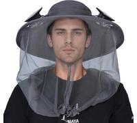 Cappello a rete per zanzara, ad asciugatura rapida, con rete per zanzare, per uomini e donne, per la giungla, protezione contro zanzare, insetti, insetti, api, zanzare, per attività all'aperto, pesca,