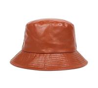 Cappello a Secchiello Cappelli a Secchiello in Ecopelle Cappellino a Secchiello in Pelle PU Solid Top da Uomo e da Donna Cappellino da Pescatore Panama Cappellini da Pescatore(Oranje)