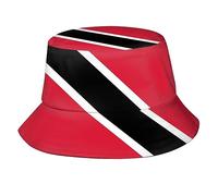 Cappello a Secchiello con Bandiera, alla Moda, Pieghevole, Patriottico, Estivo, da Viaggio, per Esterni, da Pescatore, per Adulti, Donne e Uomini, Bandiera di Trinidad e Tobago_y00001, Taglia Unica
