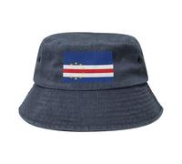 Cappello a secchiello con bandiera di Capo Verde da cowboy, nero retrò e alla moda, adatto per tutti i tipi di attività all'aperto, blu navy, Taglia unica