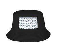 Cappello a Secchiello con Stampa di Una Piccola Balena Blu Che nuota, per Uomo e Donna, Pieghevole, con Protezione Solare, Reversibile, Ideale per la Pesca e l'escursionismo.