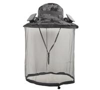 Cappello a secchiello con ventaglio UPF50+ e rete, grigio