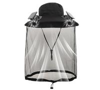 Cappello a secchiello con ventaglio UPF50+ e rete, Nero