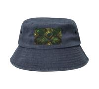 Cappello a secchiello da cowboy nero e verde retrò e alla moda adatto a tutti i tipi di attività all'aperto, blu navy, Taglia unica