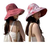 Cappello a secchiello floreale reversibile stile asiatico estivo cappello sole t