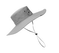 Cappello a secchiello larga tesa grigia chiara UPF50+ traspirante e resistente all'acqua per uomo