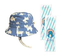 Cappello A Secchiello Per Bambini Da 1 Pezzo, 1 Paio Di Maniche Per Bambini, Cappello Da Sole Per Bambini, Cappello A Secchiello Regolabile, Simpatico Cappello Da Sole Con Animali