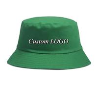 Cappello A Secchiello Personalizzato per Donne Logo Personalizzato Stampato Cotone Uomini All'Aperto Protezione Solare Cappelli Hip Hop Cappello Pescatore Green,L