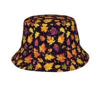 Cappello a Secchiello Pieghevole con Simpatico Tacchino e Zucca per Il Ringraziamento, Ideale per attività all'aperto, Spiaggia, Pesca e Sole, per Uomo e Donna.