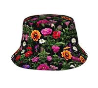Cappello a Secchiello Thug Life Flowers per Uomo e Donna, Pieghevole, con Protezione Solare, Reversibile, Ideale per la Pesca e l'escursionismo.