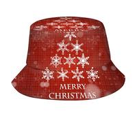 Cappello a Secchiello Unisex alla Moda per Natale con Babbo Natale e Fiocchi di Neve, Ideale per L'Estate e Le Vacanze Natalizie, Perfetto per Uomini, Donne e Ragazzi.