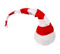 Cappello A Strisce Alto per Adulti - Cappello A Strisce Bianche E Rosse Alto 3FT/90CM con Filo, Rifiniture Bianche E Bobble Bianco - Accessorio Costume di Natale - Taglia Unica