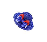 Cappello a tazza per bambini con fiocco per costume luglio clip per capelli per bambini glitter unisex cappello da bowling cappello a tazza con fiocco