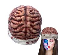 Cappello a tema del cervello grande - Divertenti cappelli a maglia del cervello, 3D Design spaventoso accessorio per costume per donne e adulti come foto per lezioni di commedia durante celebrazioni