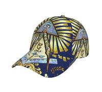 Cappello A Tesa Curva Massoneria Ed Emblemi Simboli Mistici Blu Retro Berretti da Baseball Traspirante Trucker Caps per Viaggio Quattro Stagioni Pesca