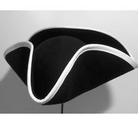 Cappello a tricorno orlatura bianca